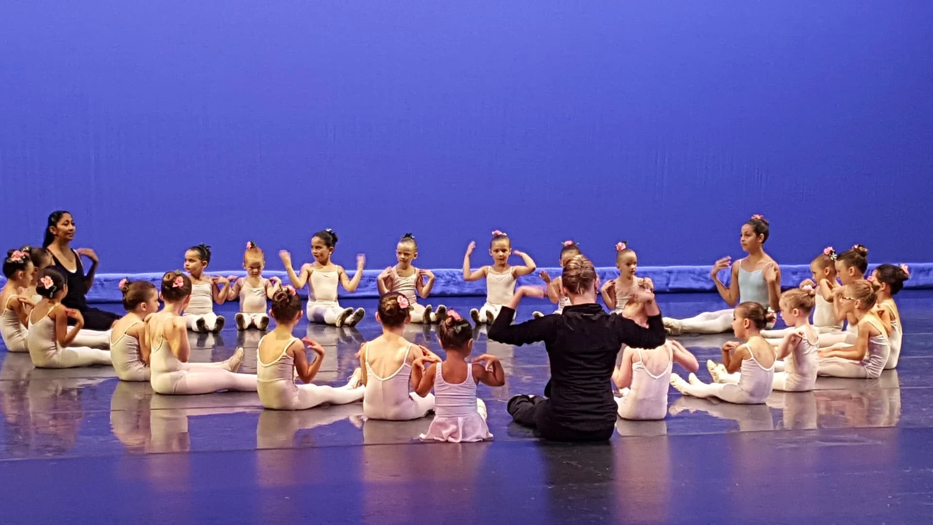 Young ballerinas at the barre